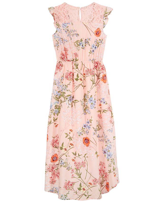 Monteau Faux-Wrap Floral-Print Maxi Dress, Big Girls - Macy's