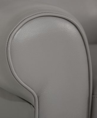 Orid 84" Leather Roll Arm Sofa