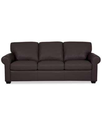 Orid 84" Leather Roll Arm Sofa