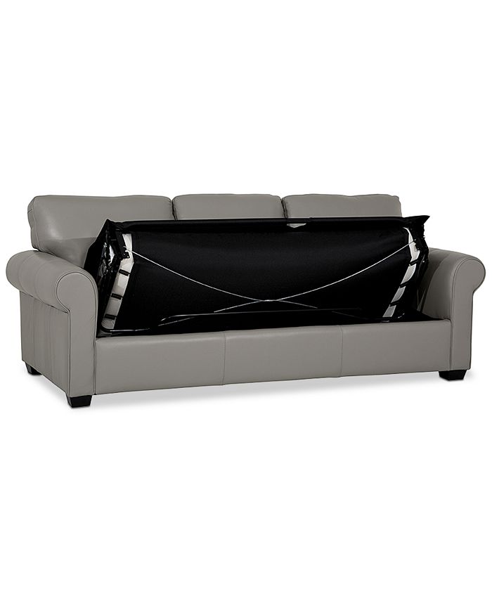 Furniture Orid 84" Queen Leather Roll Arm Sleeper, Created for Macy's