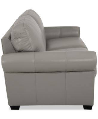 Orid 77" Leather Roll Arm Apartment Sofa, Created for Macy's