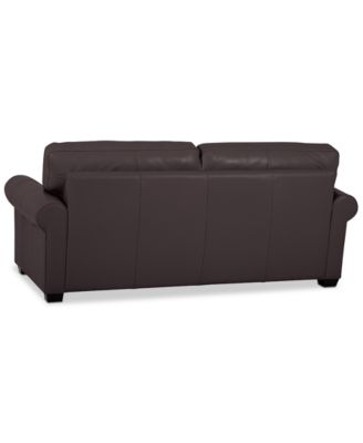 Orid 77" Leather Roll Arm Apartment Sofa, Created for Macy's