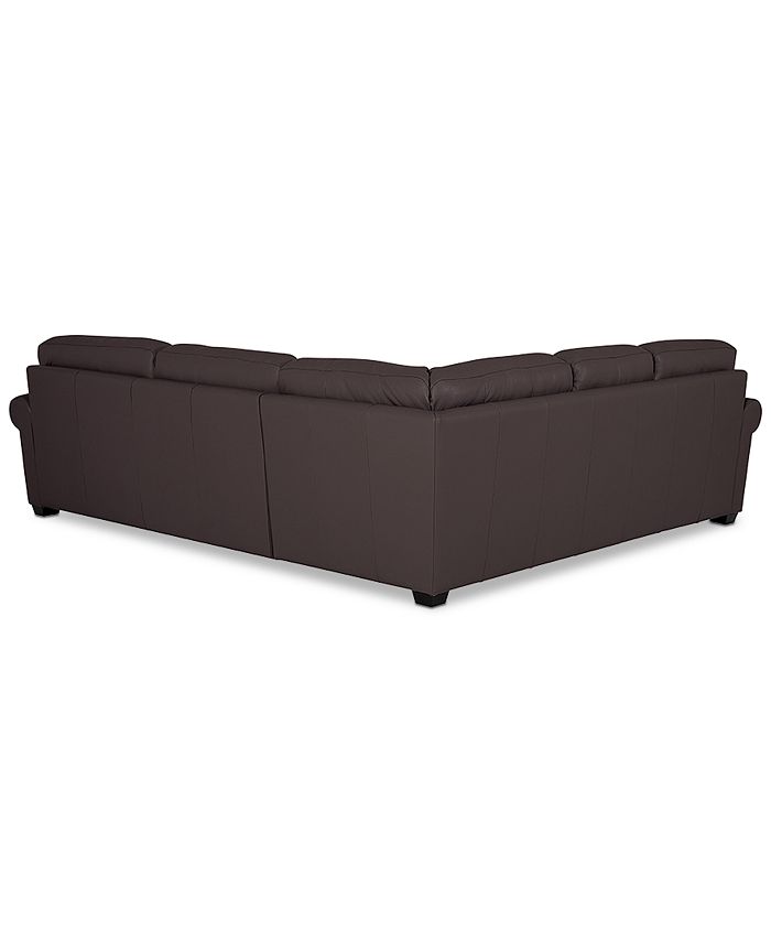 Furniture Orid 2Pc. Leather "L"Shaped Full Sleeper Sectional Sofa