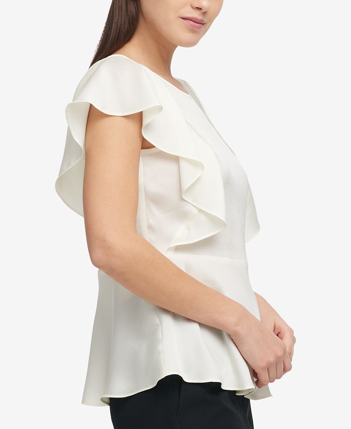 DKNY Ruffled Flowy Top, Created for Macy's & Reviews - Tops - Women ...