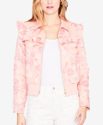 RACHEL Rachel Roy Printed Ruffle Trim Bomber Jacket Created for Macy s Macy s