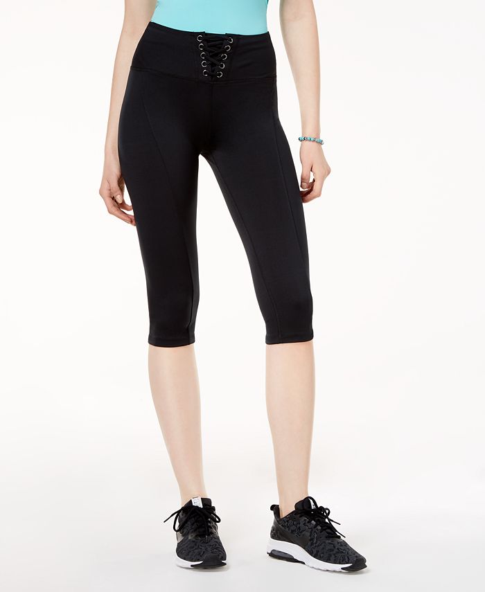 Material Girl Active Juniors' LaceUp Cropped Leggings, Created for Macy's Macy's