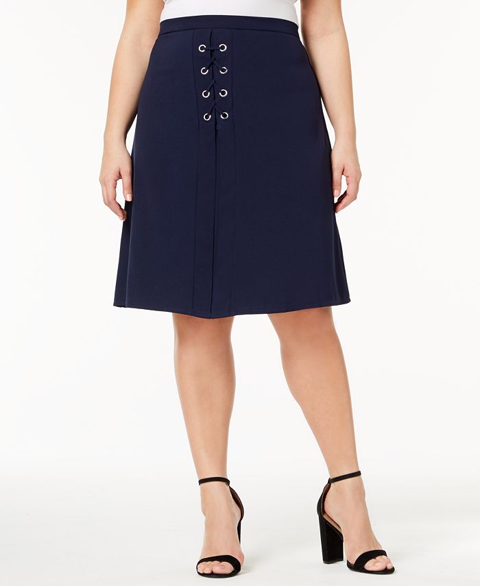 NY Collection Plus Size LaceUp Skirt Macy's