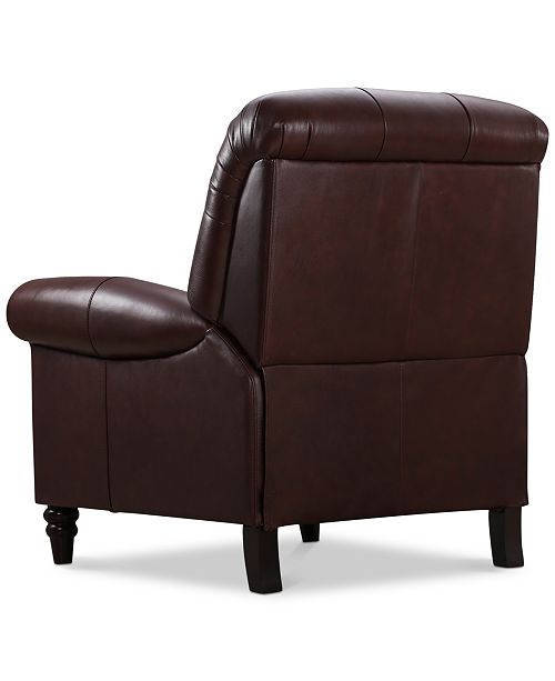 Martha Stewart Collection Bradyn Leather Pushback Recliner, Created for