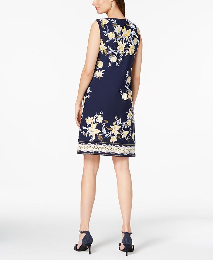 JM Collection Petite Printed Keyhole Sheath Dress, Created for Macy's ...