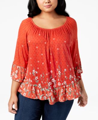 Maysa Soft Stretch Tiered Bell Sleeve Tunic - Charcoal