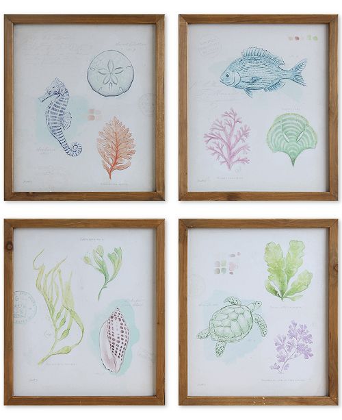 3r Studio Sea Life Wall Decor Set Of 4 Reviews Wall Art Macy S