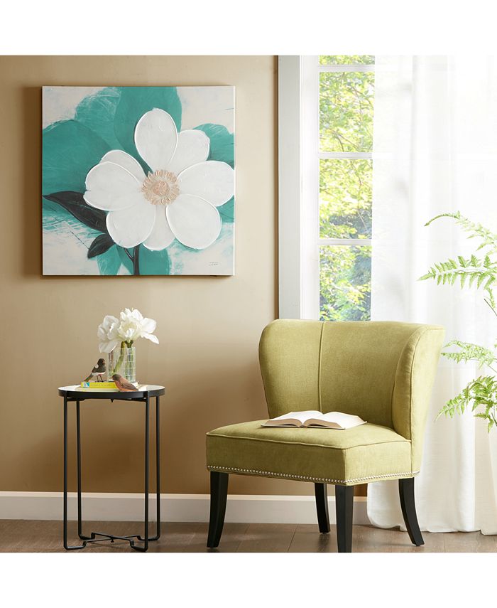 JLA Home Madison Park Midday Bloom Teal HandEmbellished Canvas Print Macy's