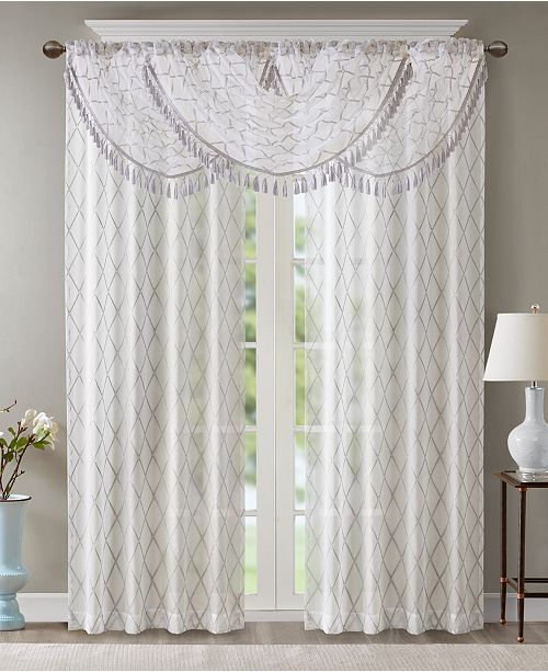 Madison Park Irina 38 X 46 Embroidered Diamond Sheer Waterfall