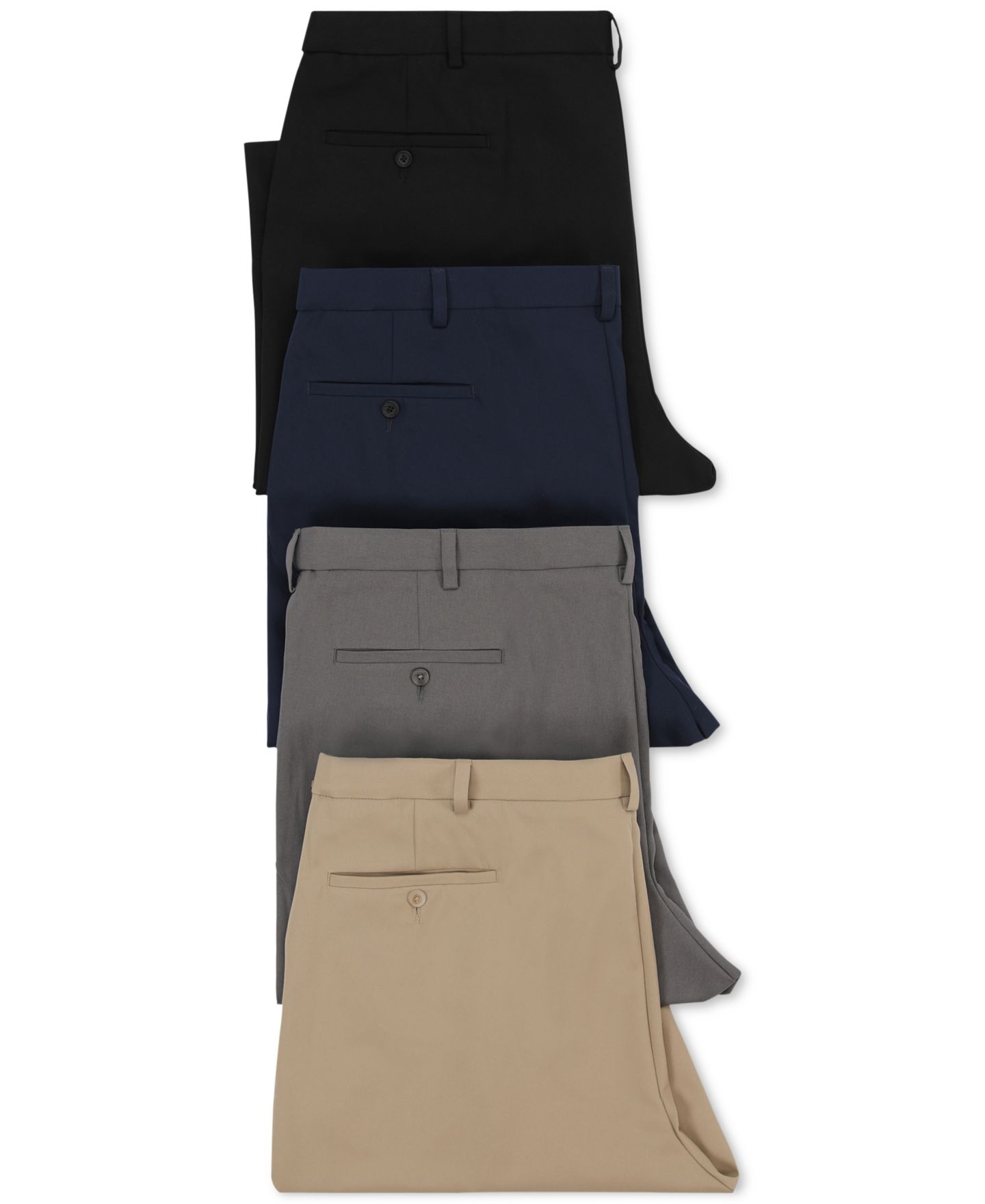Мужские брюки Haggar Big & Tall Cool 18® PRO Classic-Fit Expandable Waist Flat Front Stretch Dress Pants, цвет: Чёрный — фото 8