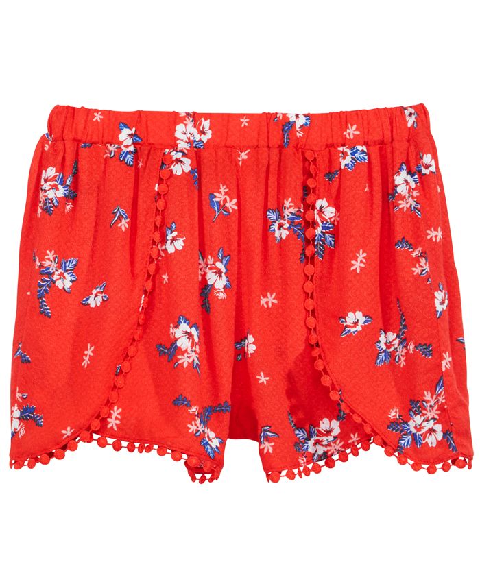 Epic Threads Floral-Print Pom Pom-Trim Shorts, Big Girls, Created for ...
