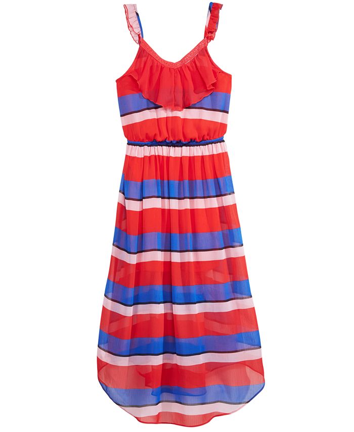 Epic Threads Striped Tie-Back Dress, Big Girls, Created for Macy's - Macy's