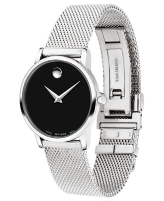 Women's Swiss Museum Classic Stainless Steel Mesh Bracelet Watch 28mm