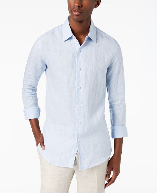 Tasso Elba Men S Long Sleeve Linen Shirt Created For Macy S