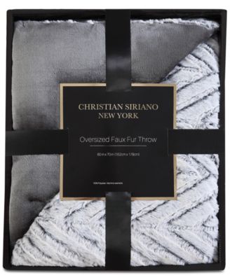 Christian Siriano Luxury Faux-Fur Throw, 60" x 70"