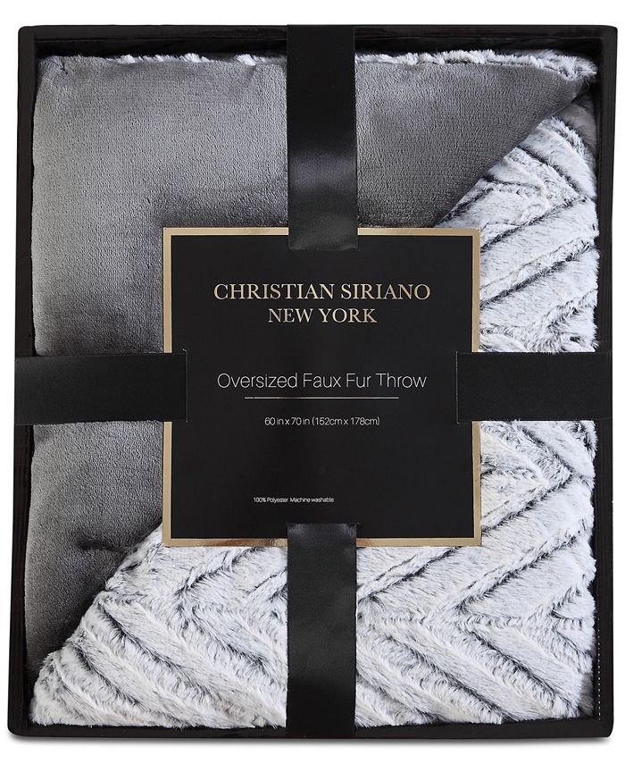 Christian Siriano New York Christian Siriano 60" x 70" Gray Chevron