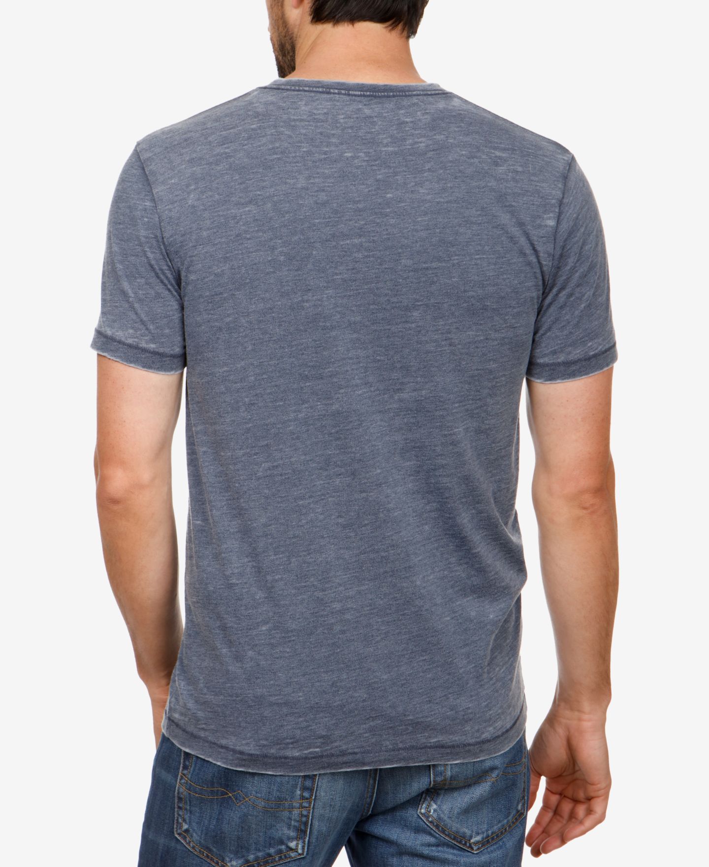 Мужская футболка Lucky Brand Burnout V-Neck Short Sleeve, цвет: Тёмно-синий — фото 2