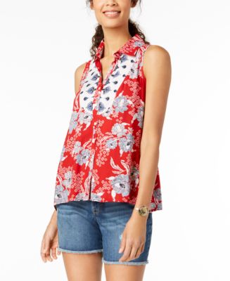 Style & Co Petite Printed Button-Front Shirt, Created for Macy's - Macy's