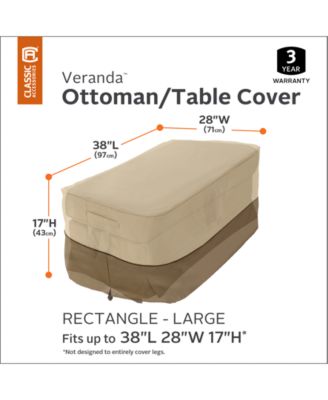 Large Rectangle Ottoman Side Table Cover