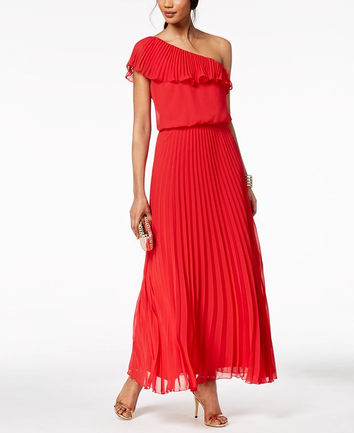 xscape one shoulder gown