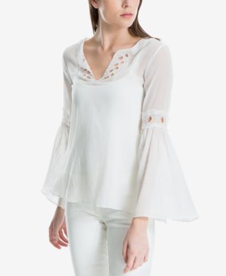 Max Studio London - Cotton Eyelet Bell-Sleeve Blouse