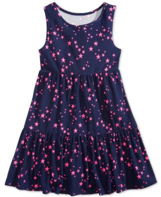 Girls Sheer Foil Star Print Dress GY2795 main image 0