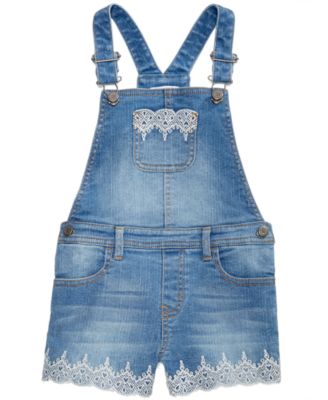 Epic Threads - Embroidered Denim Shortalls, Little Girls