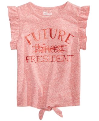 Epic Threads - Tie-Front Ruffle-Sleeve T-Shirt, Little Girls