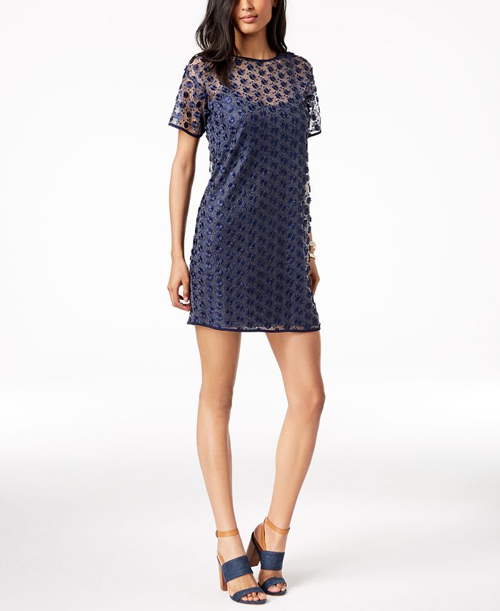 Michael Kors Floral Embroidered Mesh Dress Kors Outlet Michael Kors Floral  Embroidered Mesh Dress Michael
