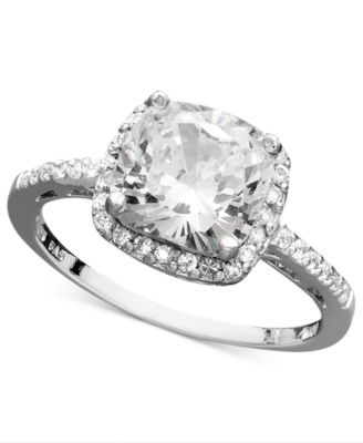 Giani Bernini - Sterling Silver Ring, Cubic Zirconia Cushion Cut Pave Ring (3-3/4 ct. t.w.)