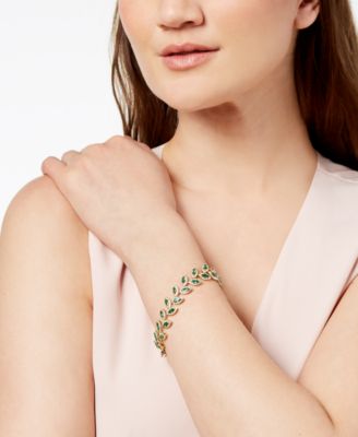 EFFY&reg; Emerald (10-4/5 ct. t.w.) and Diamond (2-1/2 ct. t.w.) Tennis Bracelet in 14k Gold