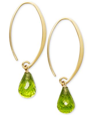 Citrine Long Hoop Earrings (6-1/2 ct. t.w.) in 14k Gold (Also Available in Amethyst, Blue Topaz, & Peridot)