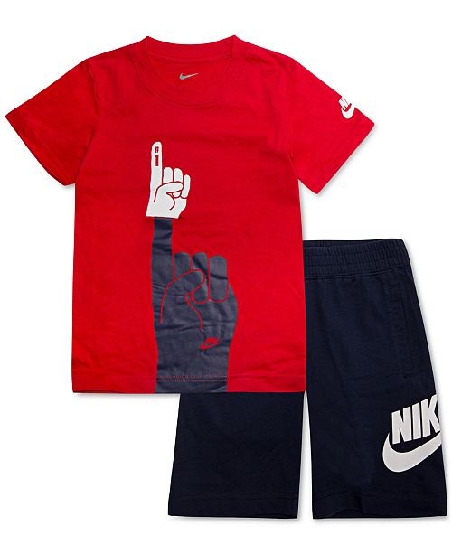 Nike Toddler Boys 2 Pc Graphic Print T Shirt Shorts Set