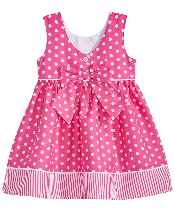 Blueberi Boulevard Baby Girls Dot-Print Cotton Sundress - Macy's