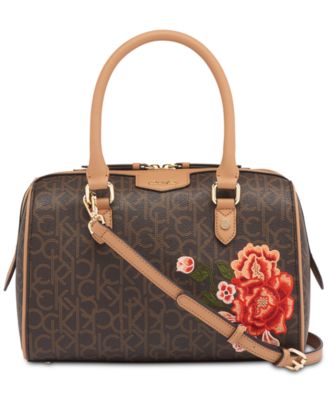 calvin klein floral satchel