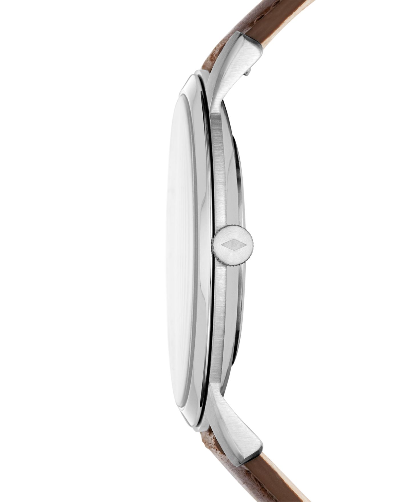 Мужские часы Fossil Minimalist Brown Leather Strap Watch 44mm, цвет: Коричневый / Кремовый — фото 2