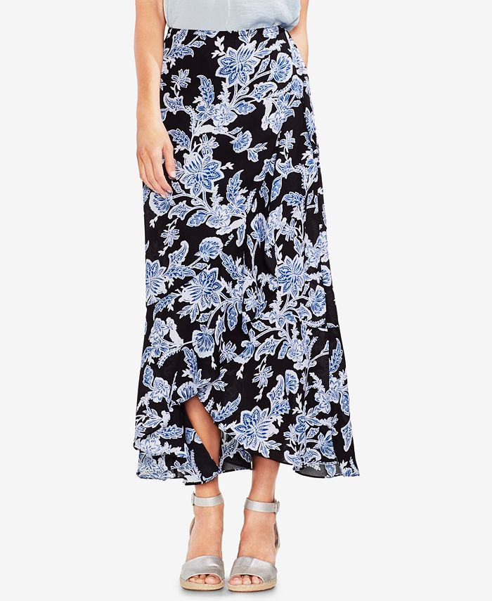 Vince Camuto Printed Faux-Wrap Maxi Skirt - Macy's