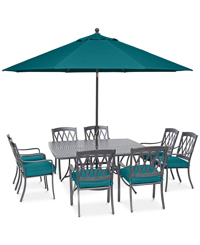 Furniture CLOSEOUT! Glenwood Outdoor 9Pc. Dining Set (64" X 64" Dining Table & 8 Dining Chairs