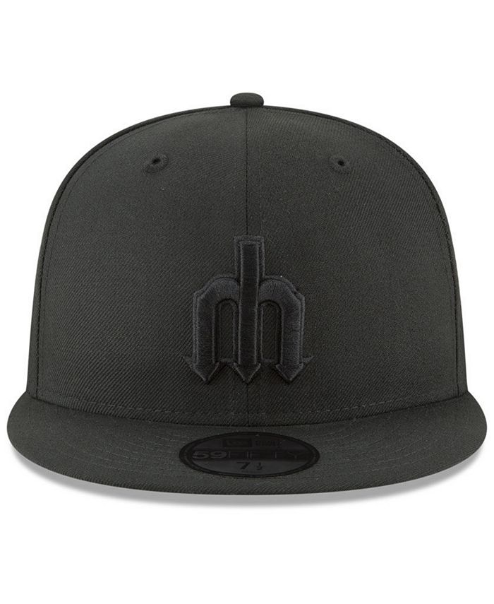 New Era Seattle Mariners Blackout 59FIFTY FITTED Cap Macy's
