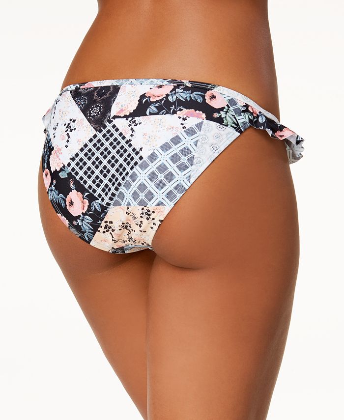 California Waves Printed Ruffled Cheeky Bikini Bottoms, Created for