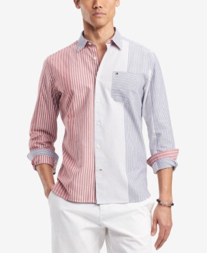 TOMMY HILFIGER MEN'S MILO STRIPED CLASSIC FIT SHIRT, CREATED FOR MACY'S