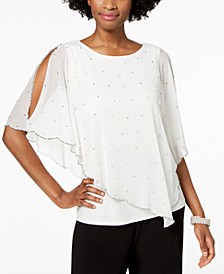 Embellished Asymmetrical Overlay Top