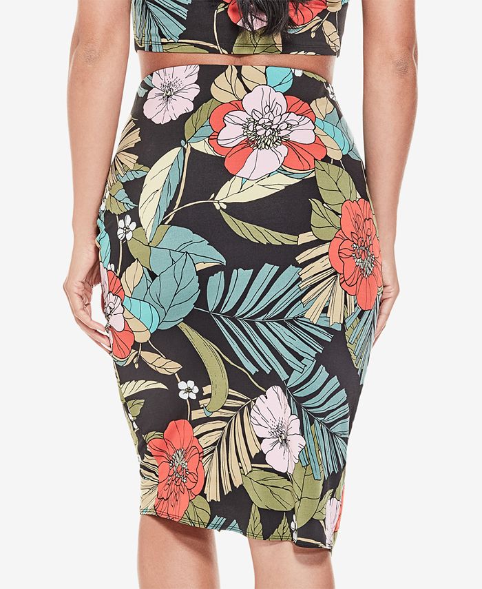 Guess floral pencil skirt discount