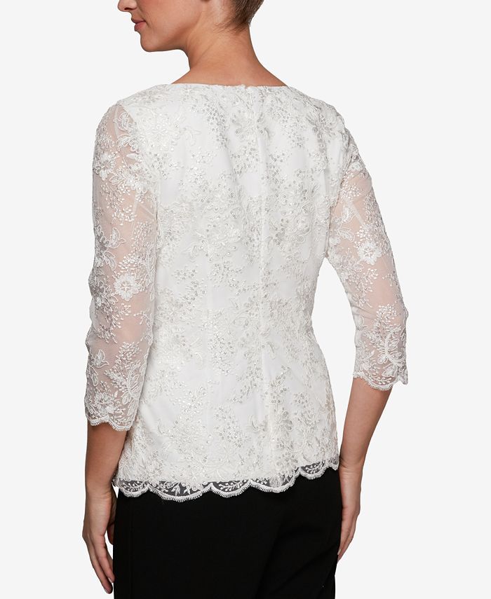 Alex Evenings Sequined & Embroidered Top - Macy's