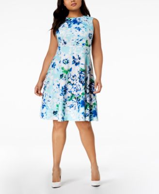 calvin klein fit and flare dress plus size