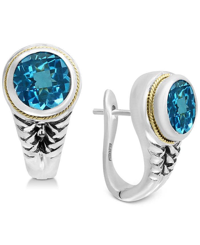 EFFY Collection EFFY® Blue Topaz Hoop Earrings (3-3/4 ct. t.w.) in ...
